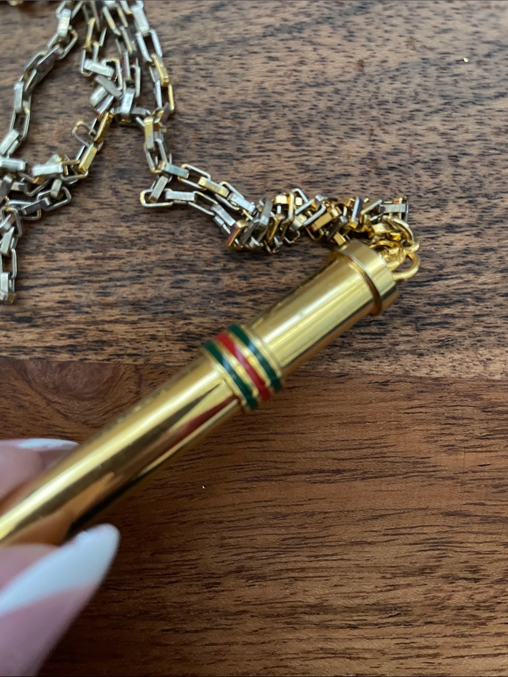 GUCCI Vintage Sherry Line Gold Tone Perfume Bottle Pendant Necklace w/Box - Picture 8 of 10